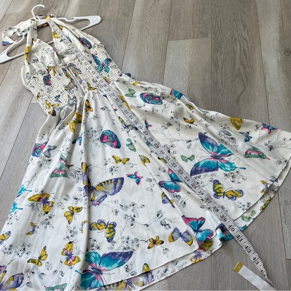 Betsey Johnson White Butterfly Print Midi Dress - Picture 6 of 9